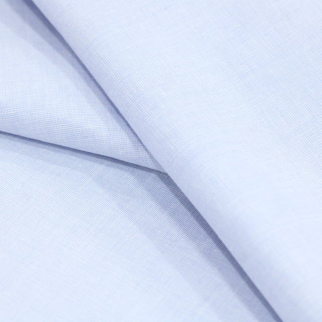 Tecido Camisaria Tricoline Fio 50 - Filas 01 - Liso - Azul Claro - 100% Algodão - Milfios Tecidos