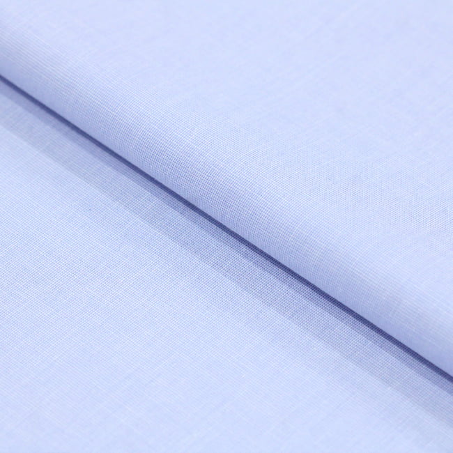 Tecido Camisaria Tricoline Fio 50 - Filas 02 - Liso - Azul Retrô - 100% Algodão - Milfios Tecidos