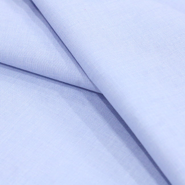 Tecido Camisaria Tricoline Fio 50 - Filas 02 - Liso - Azul Retrô - 100% Algodão - Milfios Tecidos