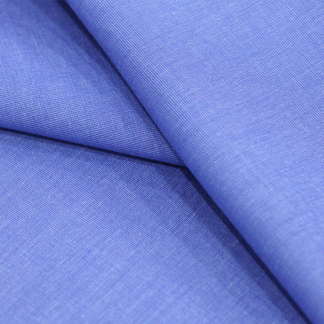 Tecido Camisaria Tricoline Fio 50 - Filas 03 - Liso - Azul Royal - 100% Algodão - Milfios Tecidos