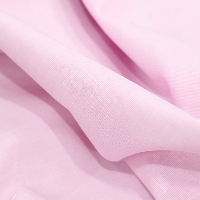 Tecido Camisaria Tricoline Fio 50 - Filas 09 - Liso - Rosa Claro - 100% Algodão - Milfios Tecidos