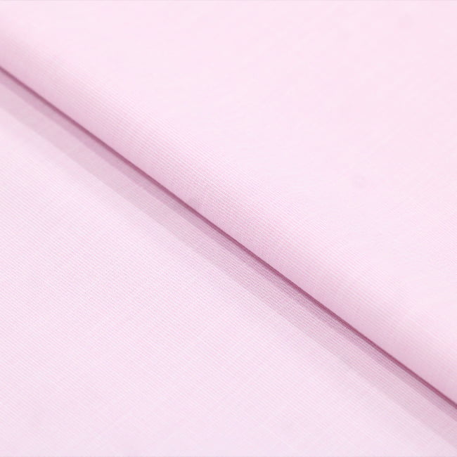Tecido Camisaria Tricoline Fio 50 - Filas 09 - Liso - Rosa Claro - 100% Algodão - Milfios Tecidos