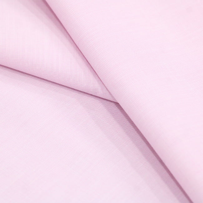 Tecido Camisaria Tricoline Fio 50 - Filas 09 - Liso - Rosa Claro - 100% Algodão - Milfios Tecidos