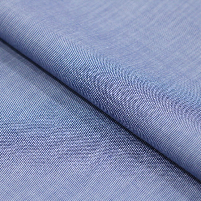 Tecido Camisaria Tricoline Fio 50 - Filas 41 - Liso - Azul Acero - 100% Algodão  - Milfios Tecidos