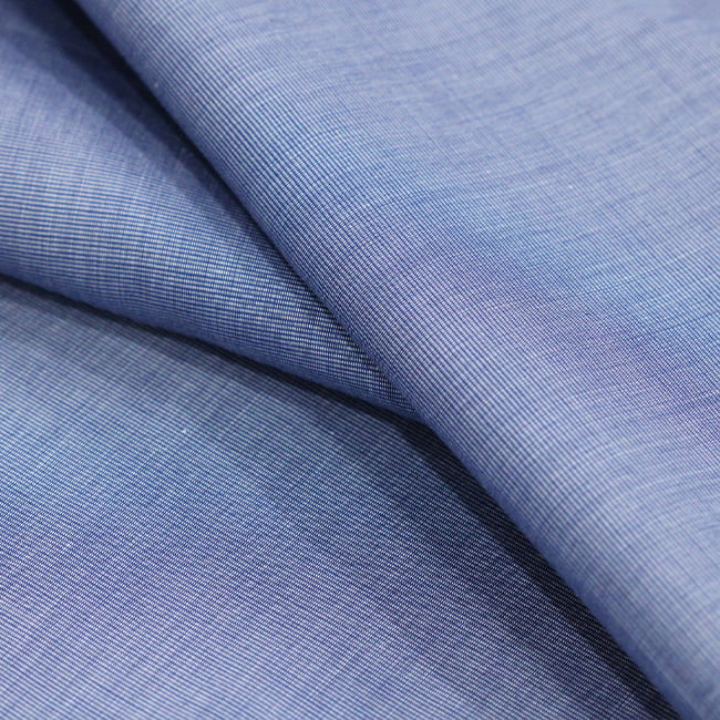 Tecido Camisaria Tricoline Fio 50 - Filas 41 - Liso - Azul Acero - 100% Algodão  - Milfios Tecidos
