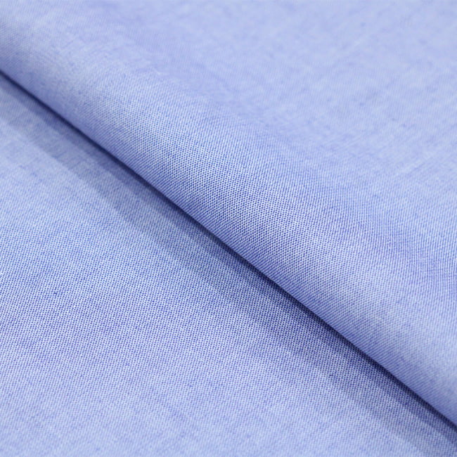 Tecido Camisaria Tricoline Fio 50 - Léon 05 - Liso - Azul Médio - 100% Algodão - Milfios Tecidos