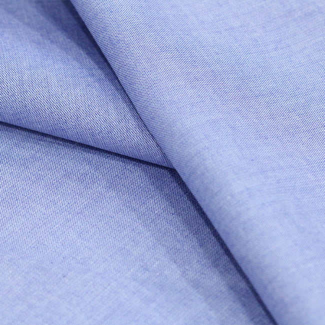 Tecido Camisaria Tricoline Fio 50 - Léon 05 - Liso - Azul Médio - 100% Algodão - Milfios Tecidos