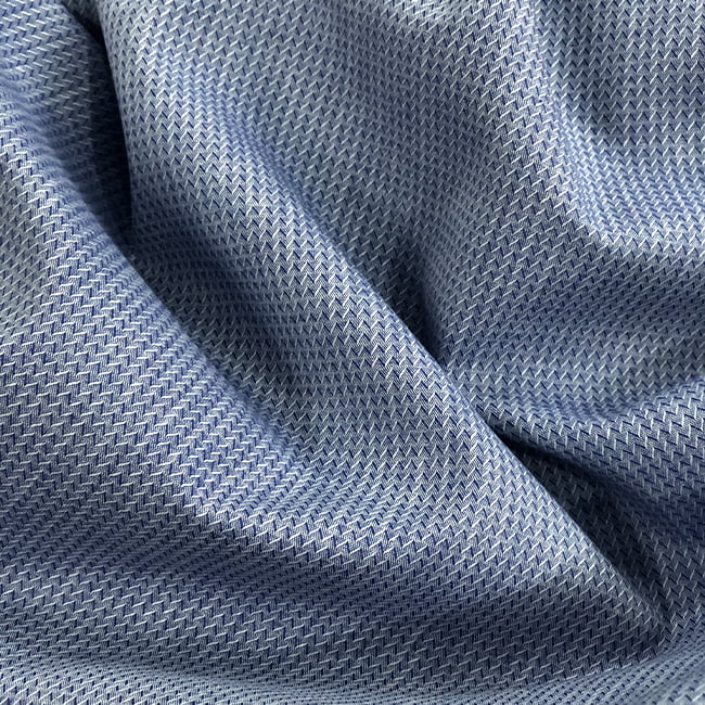Tecido Camisaria Tricoline Fio 50 - Ravi 02 - Maquinetado - Azul Jeans - 100% Algodão  - Milfios Tecidos