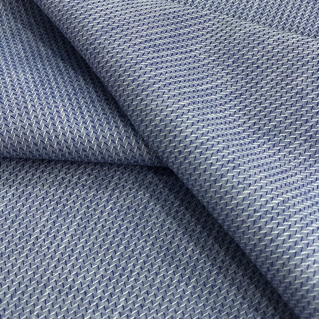Tecido Camisaria Tricoline Fio 50 - Ravi 02 - Maquinetado - Azul Jeans - 100% Algodão  - Milfios Tecidos