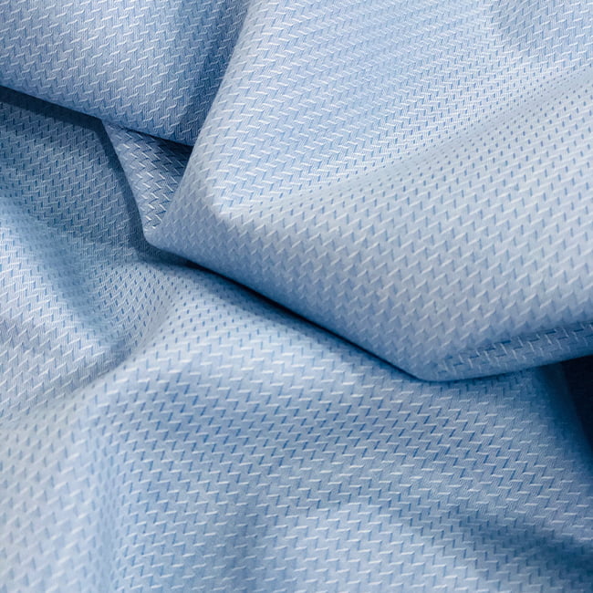 Tecido Camisaria Tricoline Fio 50 - Ravi 03 - Maquinetado - Azul Claro - 100% Algodão  - Milfios Tecidos