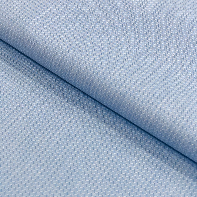 Tecido Camisaria Tricoline Fio 50 - Ravi 03 - Maquinetado - Azul Claro - 100% Algodão  - Milfios Tecidos
