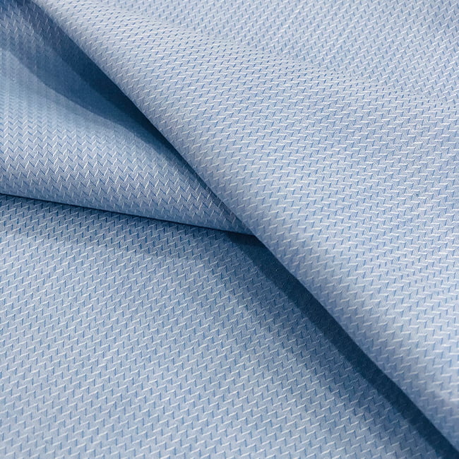 Tecido Camisaria Tricoline Fio 50 - Ravi 03 - Maquinetado - Azul Claro - 100% Algodão  - Milfios Tecidos
