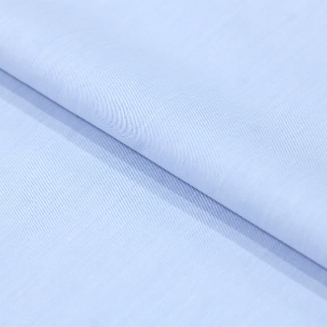 Tecido Camisaria Tricoline Fio 50 - Sais 02 - Azul Claro - Liso - 100% Algodão - Milfios Tecidos