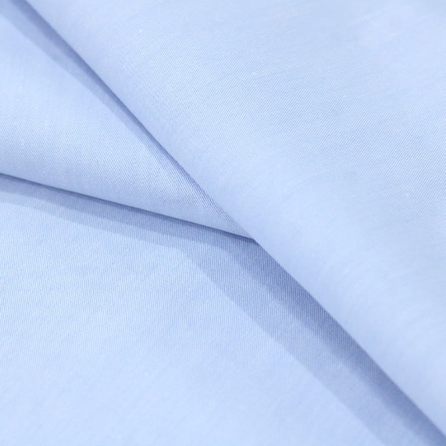 Tecido Camisaria Tricoline Fio 50 - Sais 02 - Azul Claro - Liso - 100% Algodão - Milfios Tecidos