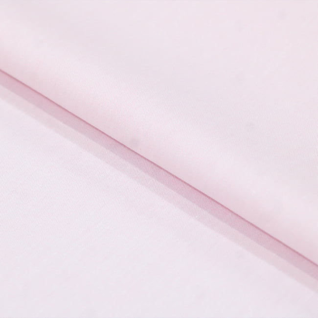 Tecido Camisaria Tricoline Fio 50 -  Sais 04 - Liso - Rosa - 100% Algodão - Milfios Tecidos