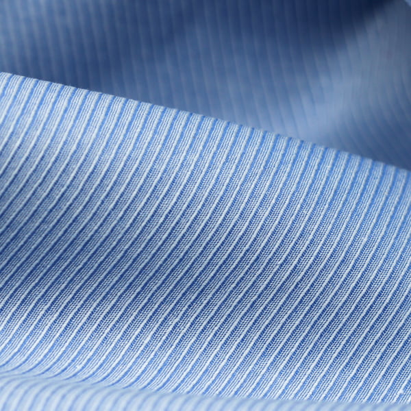 Tecido Camisaria Tricoline Fio 50 - Selkis 03 - Maquinetado - Azul Claro - 100% Algodão - Milfios Tecidos