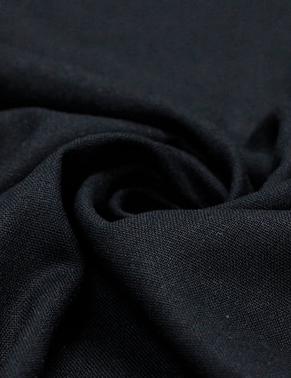 Tecido liso de linho com viscose Preto — MILFIOS Tecidos