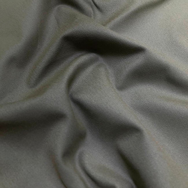 Tecido Sarjado Cotton Satin Peletizado - Musgo - 98% Algodão 2% Elastano - Milfios Tecidos