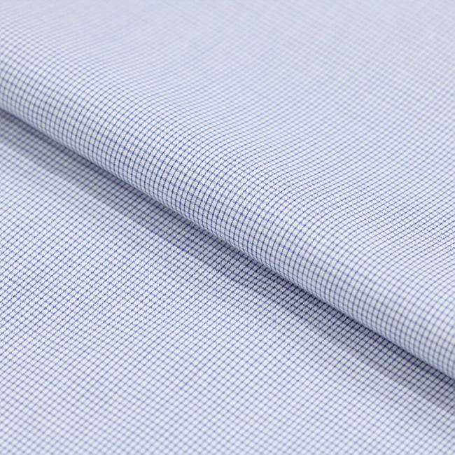 Tecido Tricoline Camisaria Fio 60 - Ravel 07 - Xadrez P - Azul Royal - 100% Algodão - Milfios Tecidos