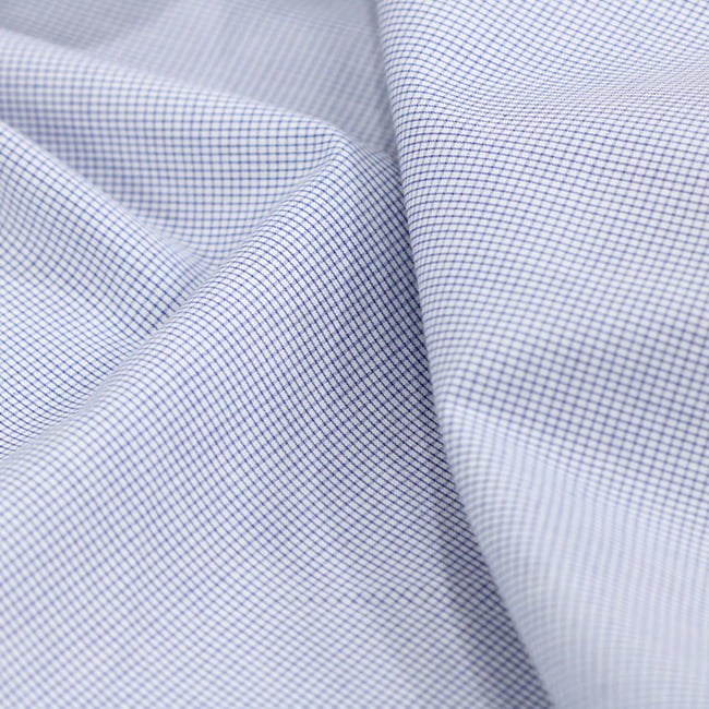 Tecido Tricoline Camisaria Fio 60 - Ravel 07 - Xadrez P - Azul Royal - 100% Algodão - Milfios Tecidos