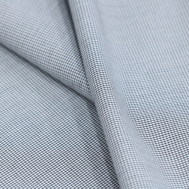 Tecido Tricoline Camisaria Fio 60 - Ravel 09 - Xadrez P - Preto - 100% Algodão - Milfios Tecidos