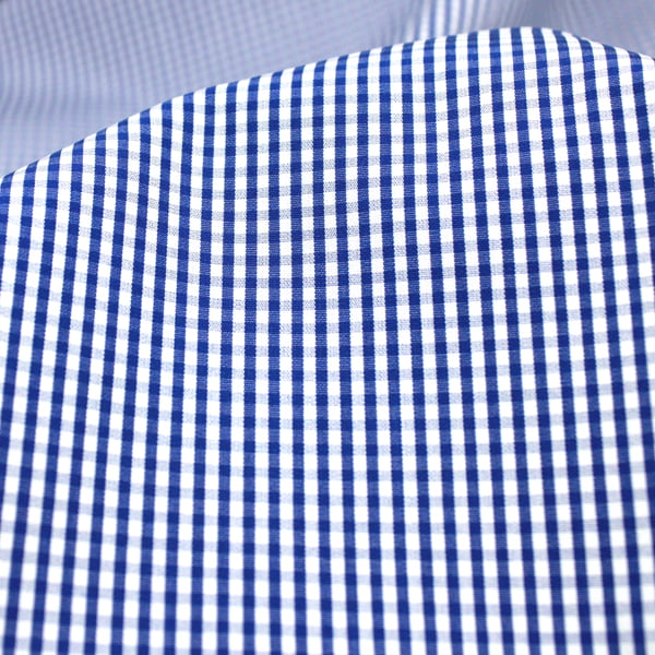 Tecido Camisaria Tricoline Fio 70 - Anit 29 - Xadrez P - Azul Royal - 100% Algodão - Milfios Tecidos