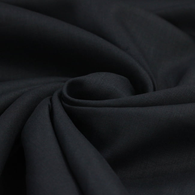 Tecido Cambraia de Linho Puro 02 - Preto - 100% Linho  - Milfios Tecidos