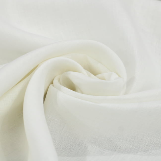 Tecido Cambraia de Linho Puro 05 - Off White  - 100% Linho 150g - Milfios Tecidos