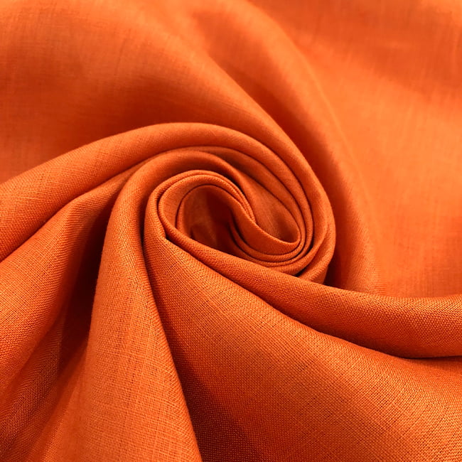 Tecido Cambraia de Linho Puro 30 - Orange Oxide - 100% Linho - Milfios Tecidos
