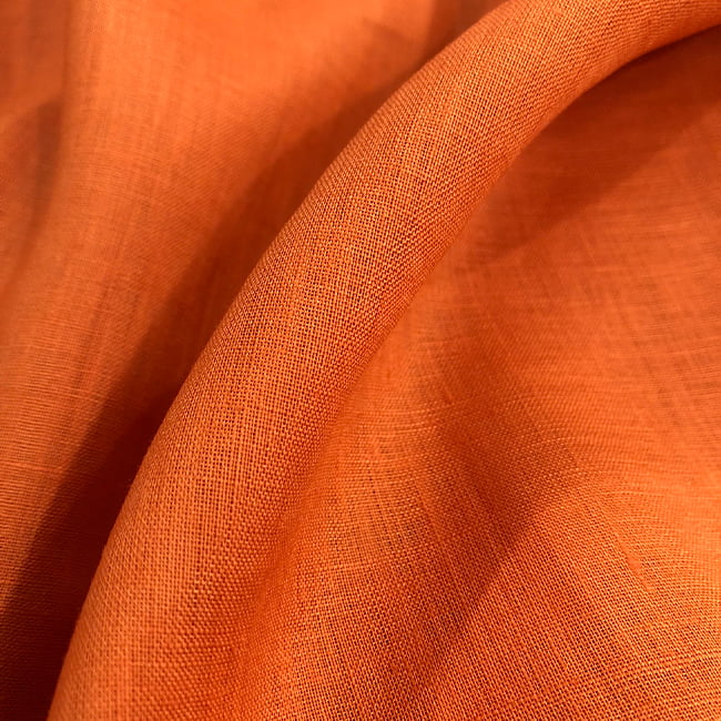 Tecido Cambraia de Linho Puro 30 - Orange Oxide - 100% Linho - Milfios Tecidos