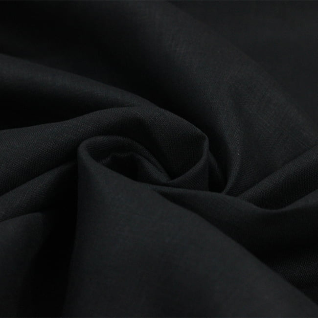 Tecido Linho Puro 04 - Preto - 100% Linho 190g - Milfios Tecidos
