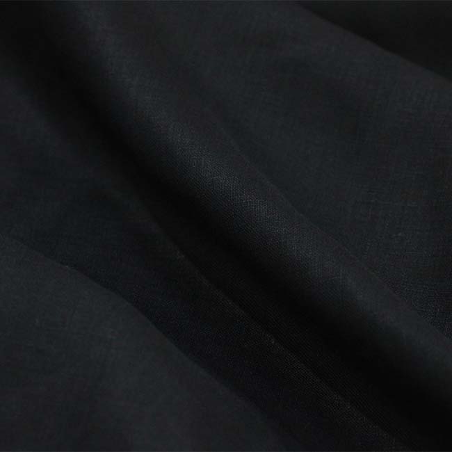 Tecido Linho Puro 04 - Preto - 100% Linho 190g - Milfios Tecidos