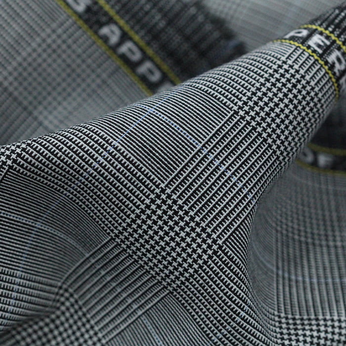 Tecido Alfaiataria Lã fria Classic Paramount 10 Príncipe de Gales Cinza - Super Tropical - Milfios Tecidos