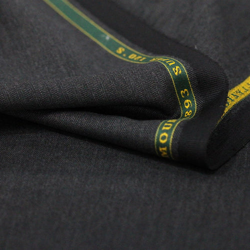 Tecido Alfaiataria Lã fria super 120 Paramount 21 Cinza Escuro - Twill Premium - Milfios Tecidos