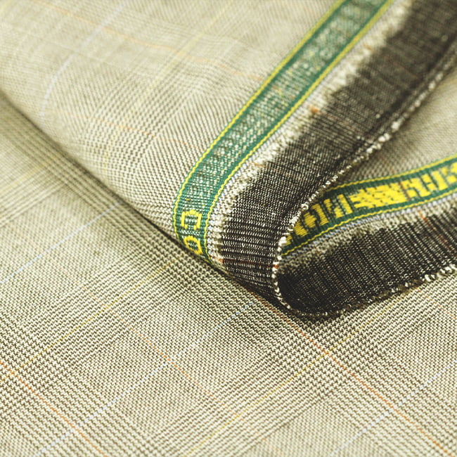 Tecido Alfaiataria Lã fria super 120 Paramount 28 Príncipe de Gales Bege - Twill Premium - Milfios Tecidos