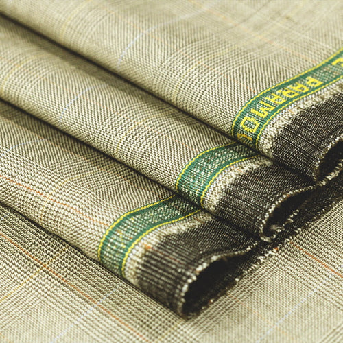 Tecido Alfaiataria Lã fria super 120 Paramount 28 Príncipe de Gales Bege - Twill Premium - Milfios Tecidos