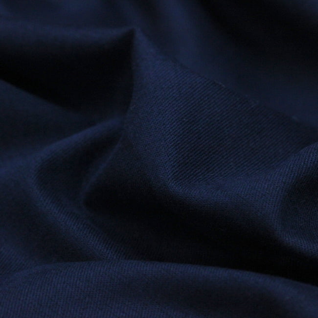 Tecido Sarjado Cotton Satin Liso - Marinho - 98% Algodão 2% Elastano - Milfios Tecidos