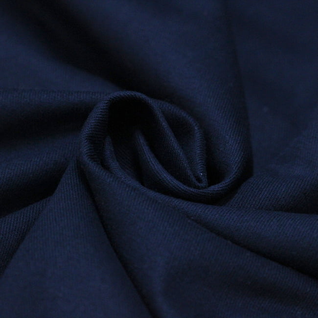 Tecido Sarjado Cotton Satin Liso - Marinho - 98% Algodão 2% Elastano - Milfios Tecidos