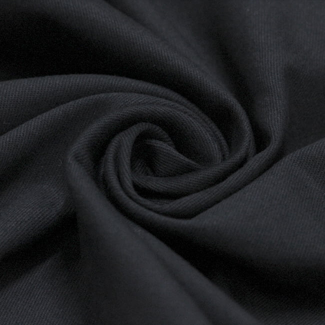 Tecido Sarjado Cotton Satin Liso - Preto - 98% Algodão 2% Elastano - Milfios Tecidos