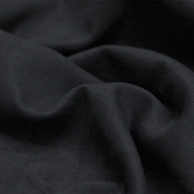 Tecido Sarjado Cotton Satin Liso - Preto - 98% Algodão 2% Elastano - Milfios Tecidos
