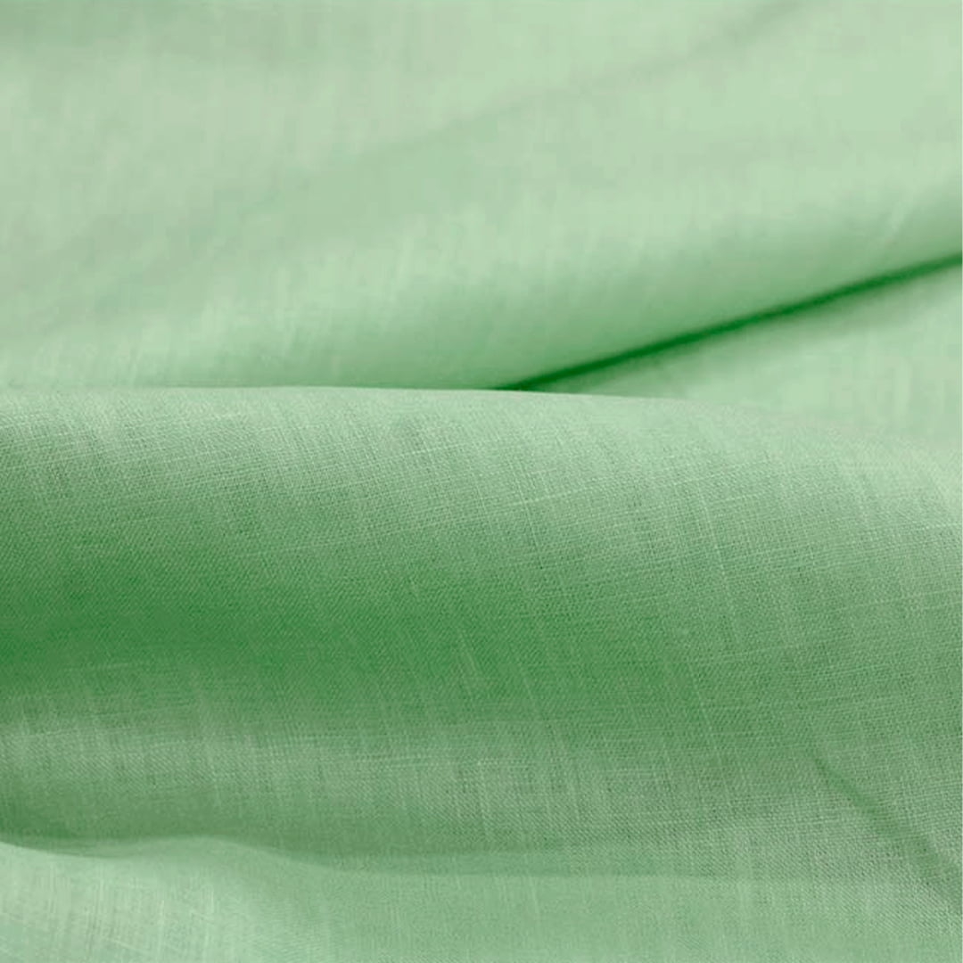 Tecido Cambraia de Linho Puro 62 - Verde Suave - 100% Linho - Milfios Tecidos