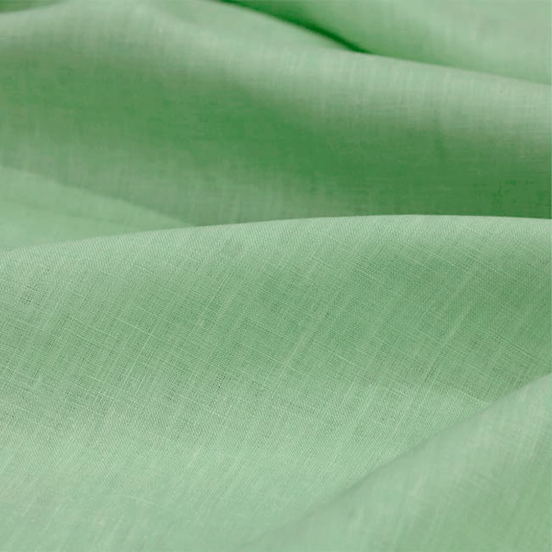 Tecido Cambraia de Linho Puro 62 - Verde Suave - 100% Linho - Milfios Tecidos