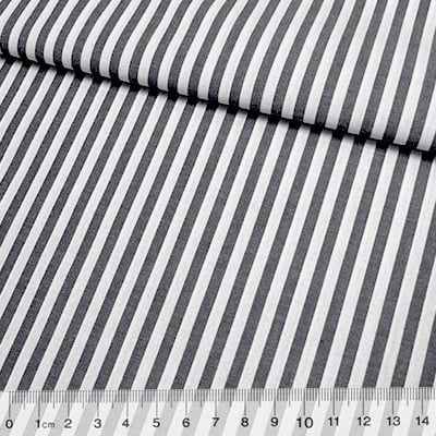 Tecido Camisaria Tricoline Fio 40 - Fio Tinto Listra G - Preto - 100% Algodão - Milfios Tecidos