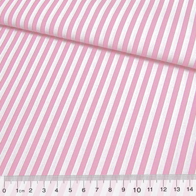 Tecido Camisaria Tricoline Fio 40 - Fio Tinto Listra G - Rosa - 100% Algodão  - Milfios Tecidos