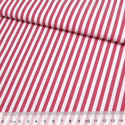 Tecido Camisaria Tricoline Fio 40 - Fio Tinto Listra G - Vermelho - 100% Algodão  - Milfios Tecidos