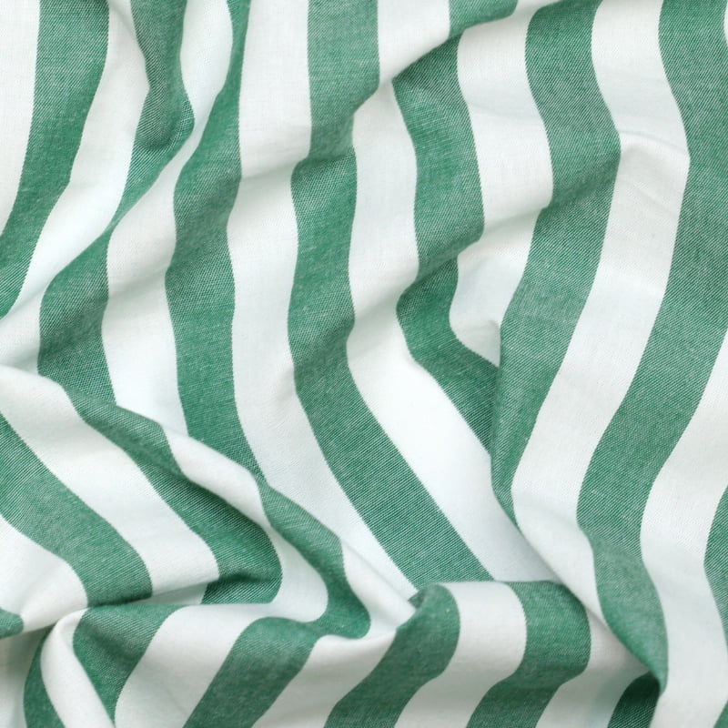 Tecido Camisaria Tricoline Fio 40 - Fio Tinto Listra GG - Verde - 100% Algodão - Milfios Tecidos