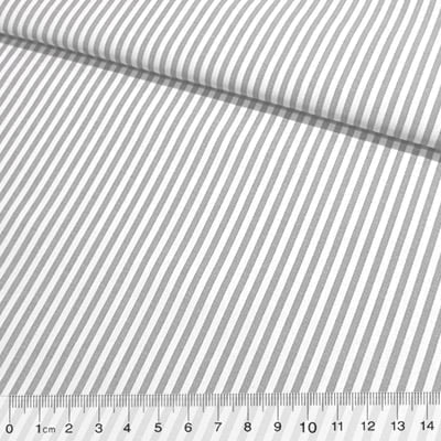 Tecido Camisaria Tricoline Fio 40 - Fio Tinto Listra M - Cinza - 100% Algodão        - Milfios Tecidos