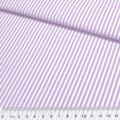 Tecido Camisaria Tricoline Fio 40 - Fio Tinto Listra M - Lilás - 100% Algodão       - Milfios Tecidos