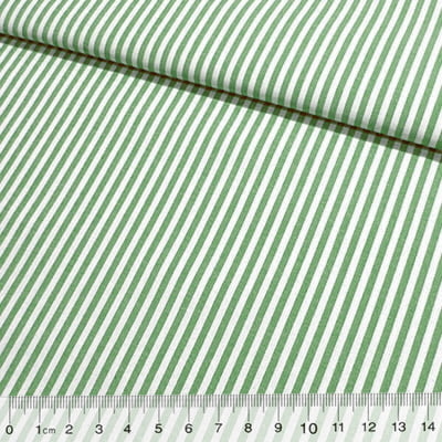 Tecido Camisaria Tricoline Fio 40 - Fio Tinto Listra M - Verde - 100% Algodão   - Milfios Tecidos