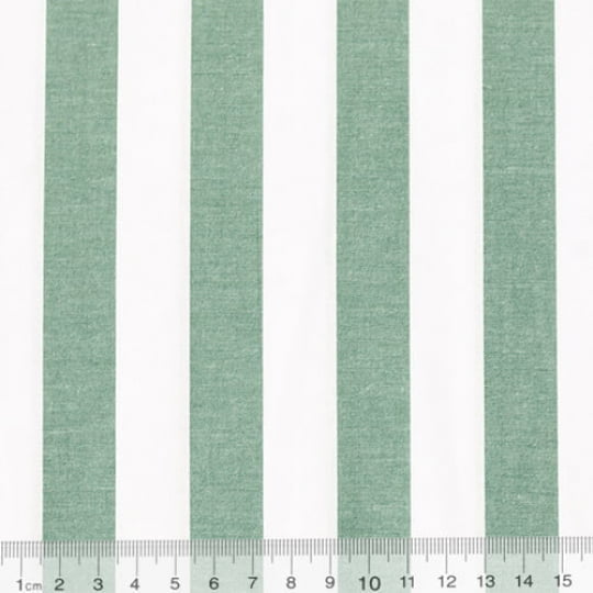 Tecido Camisaria Tricoline Fio 40 - Fio Tinto Listra XG - Verde - 100% Algodão   - Milfios Tecidos